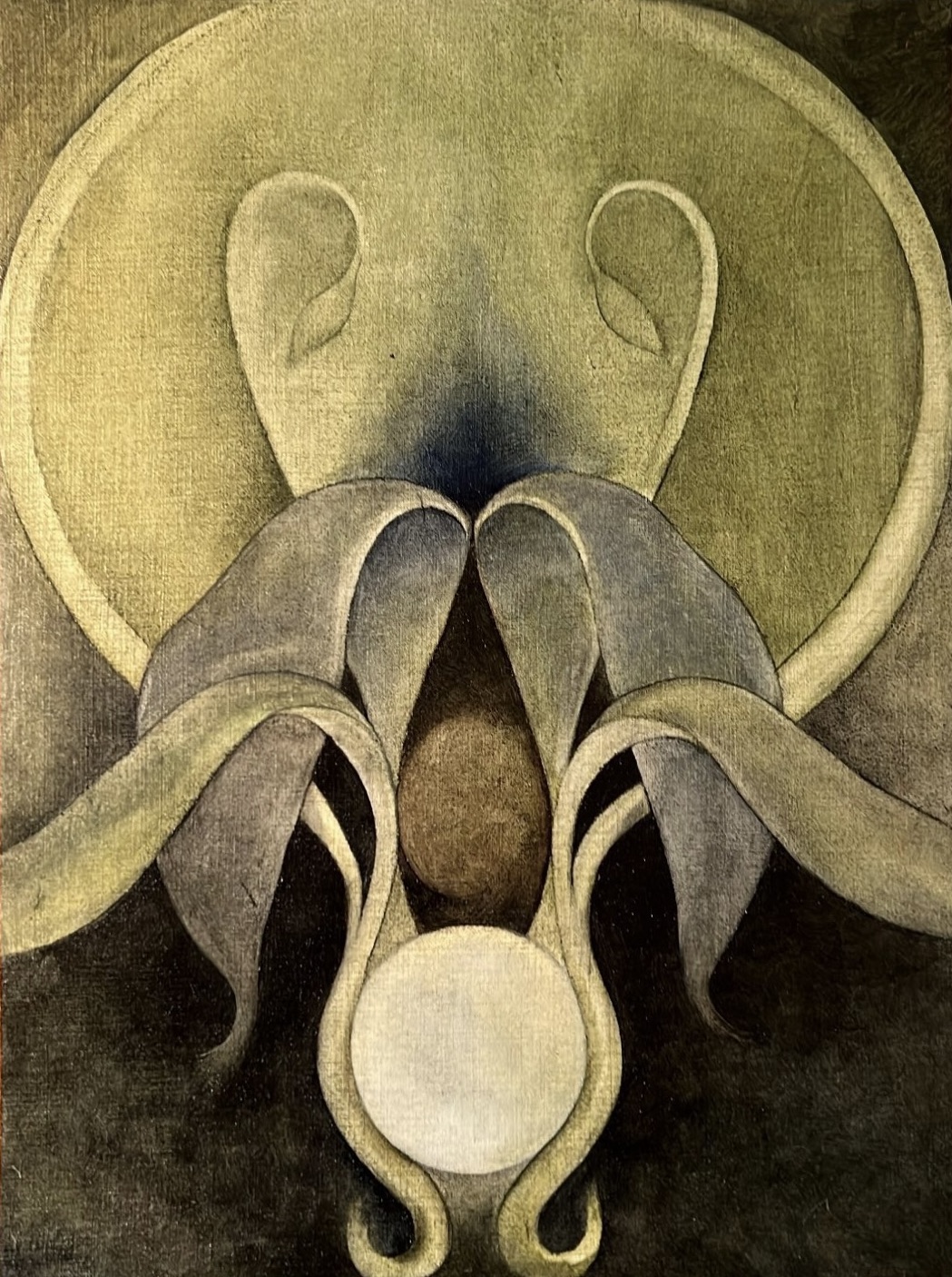 Flower Moon, oil on paper, 8”x10”, 2023