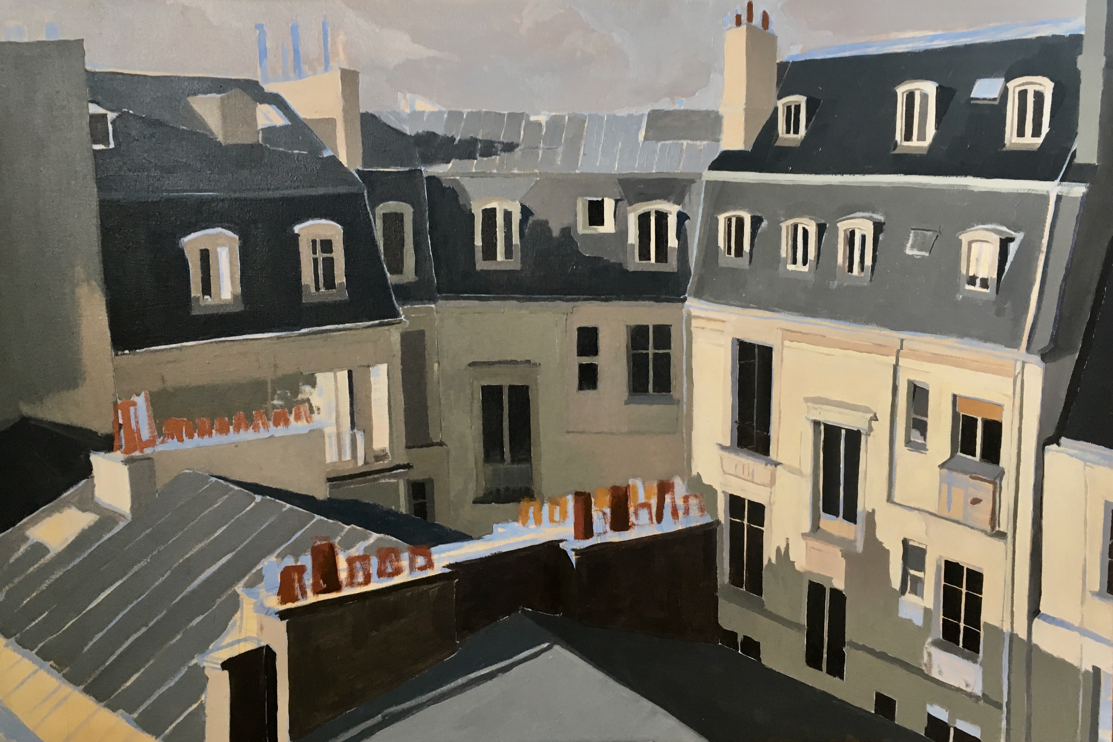 Rue Mouffetard, oil on canvas, 24”x36”, 2018